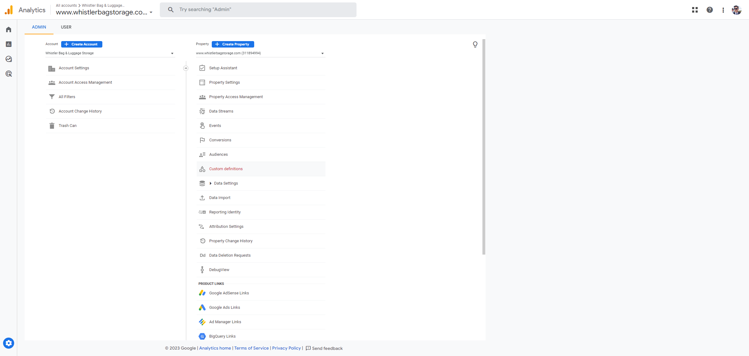 Click on Custom definitions