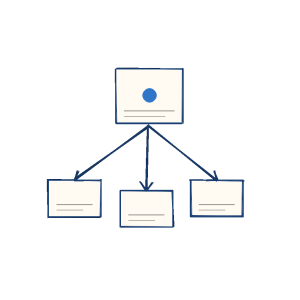 Notebook sketch of a file share upload path with connected cards.
