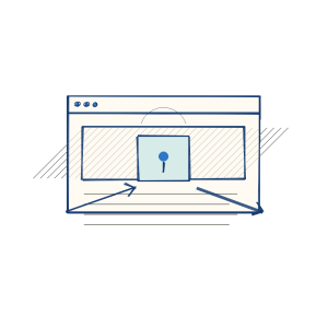 Notebook sketch of a secure private connection between a browser and remote server.