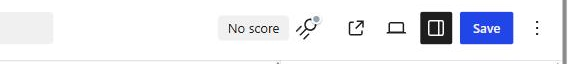 The block editor top bar with the Save button that publishes your changes.
