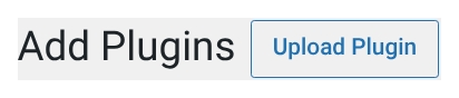 The Add Plugins screen heading with the Upload Plugin button.