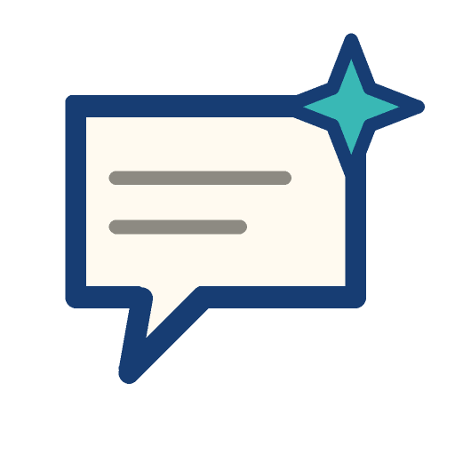 Speech bubble with a spark