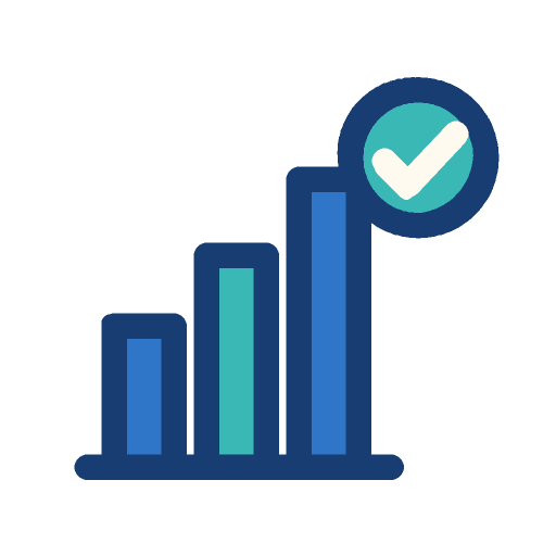 Bar chart with a tick