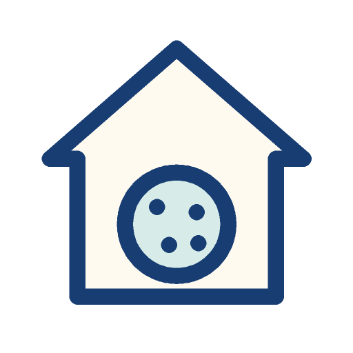 Cookie inside a house