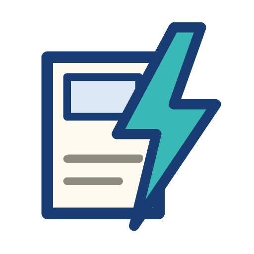 Lightning bolt striking a page card