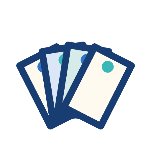 Fanned stack of variation cards