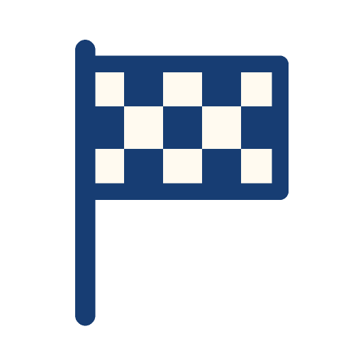 Chequered finish flag