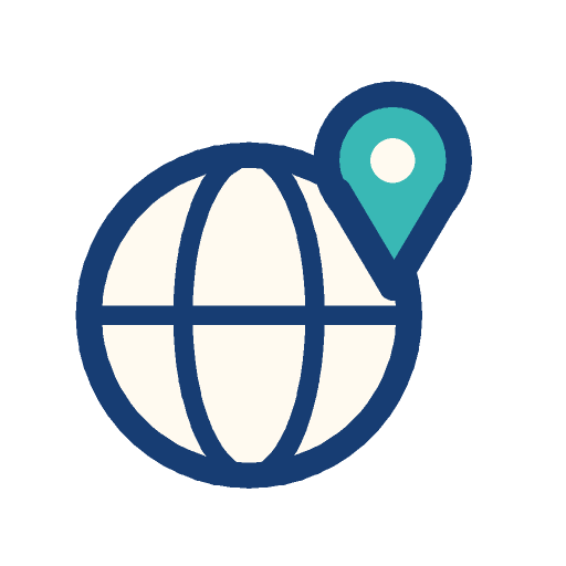 Globe with a location pin