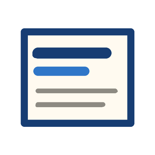 Headline lines on a card