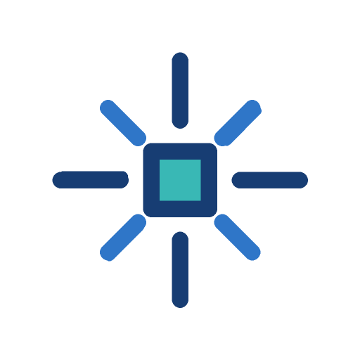 Pixel square with radiating lines