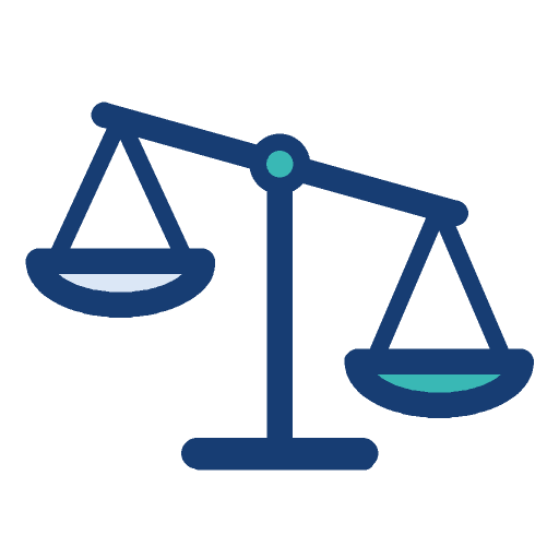 Balance scale tipped to one side
