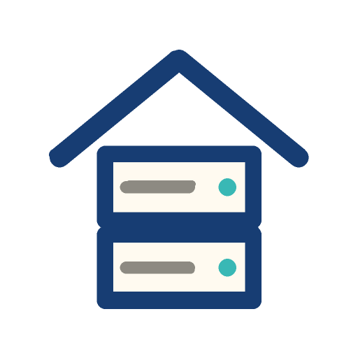 Server under a house roof