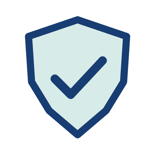 Shield with a tick