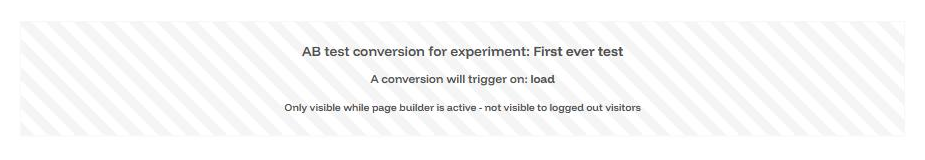 The AB test conversion module on the conversion page in Beaver Builder.