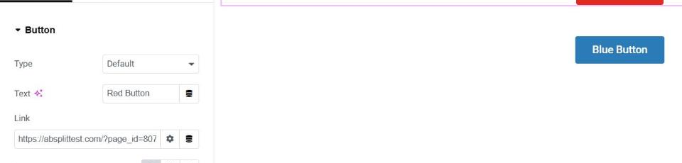 The Elementor button Content tab with the Link pointing to the conversion page.