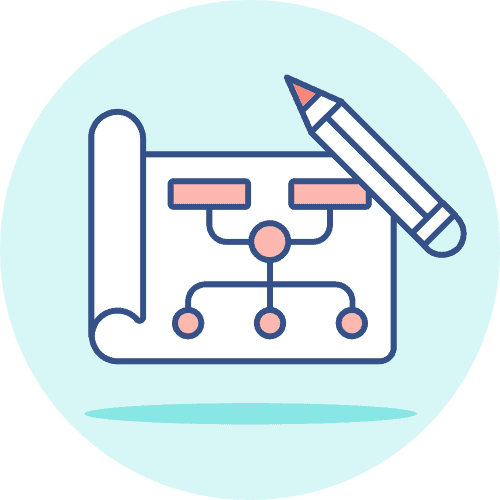 Graphic design concept with a pencil and a blueprint.