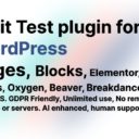 Advertisement for a wordpress split test plugin supporting various page builders and ensuring gdpr compliance with ai enhancement and human support.